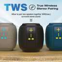 Portable Wireless Speaker, BT5.3, IPX6 Waterproof,Stereo Sound, RGB Lights,TWS Pairing,TF-Card in, for Home Theater, Party,Outdoor Travel (Black)