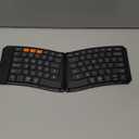 MEETION New Ergonomic Bluetooth Foldable Keyboard, Split Compact Portable Wireless Keyboard for Business Travel, Rechargeable Folding Keyboard for Tablet PC Smartphone iOS Android Windows Mac Black