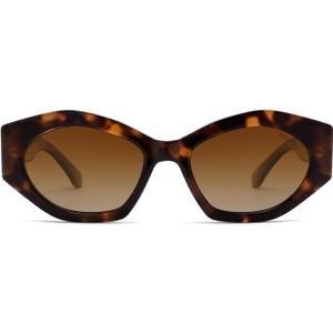 SOJOS Trendy Hexagonal Polarized Sunglasses for Womens Mens,Retro Polygon Shades Plastic Frame Sun Glasses SJ2307 (Tortoise)