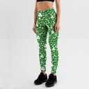 SCVBH Women's St Patrick's Day Leggings Irish Green Shamrock Printed High Waisted Tights Trendy Workout Yoga Pants(S, Green)