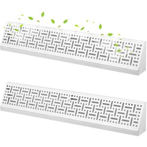 Landhoow 2 Pcs 24 Inch Baseboard Register Diffuser, Vent Covers for Home Floor Wall Baseboard Vent Covers Supply Floor Register Diffuser,White