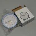 AOLOX Alarm Clock 4.5" Bedside Battery Operated Round Analog Clocks with Backlight for Bedroom, Blue