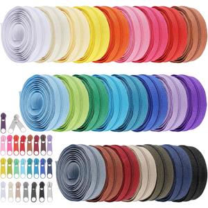 72 Yards 24 Pcs Sewing Zippers Bulk #3 Nylon Coil Zippers 24 Color Assorted Zipper for Sewings with 260 Zipper Sliders for DIY Sewing Crafts, Bag Clothes Purse and Tailoring Supplies