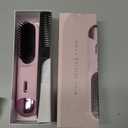 Go Brush Pro for Short Hair Hair Straightener Brush Cordless & Portable with 300M Negative Ions, 4 Temps Fast Heating, Game Day Ready Styling Tool for Watch Parties, Travel & Daily Use Nude Pink