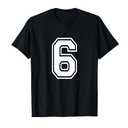Number 6 Varsity Sports Team Jersey 6th Birthday 6 Years T-Shirt, L