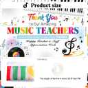 HOWAF Music Teacher Appreciation Backdrop Banner, Thank You Music Teachers Background Banner for School Classroom Decorations, Thank You Musical Teachers Hanging Sign for Teacher's Day Supplies