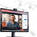 yAyusi Dual-lamp Video Conference Lighting, LED Streaming Light with Remote and Touch Control, Zoom Lighting for Computer,Webcam Laptop Monitor Ring Light for Video Calls/Zoom Meetings/Video Recording (White)