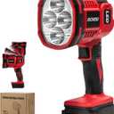 Cordless LED work light compatible with Milwaukee 18V Battery, 1500LM Handheld Spotlight with 550 Yard Distance, Flashing mode and Pivoting Head for Workshop, Camping, Jobsites (Battery Not Included)