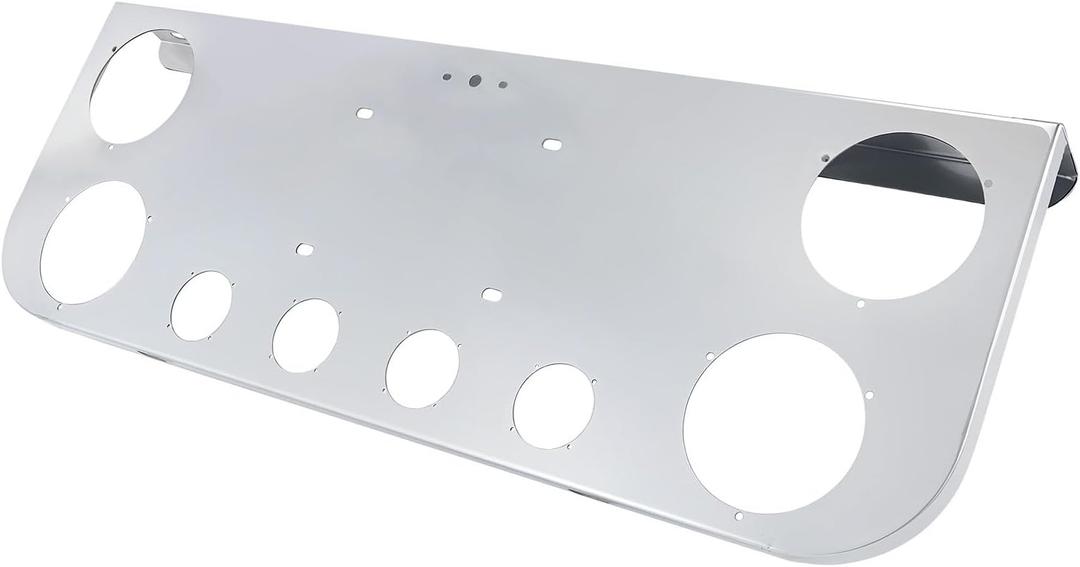 Tail Light Panel Stainless Steel with Four 4.49" and Four 2.31" Light Round Cutouts Rear Light Panel for Semi Truck