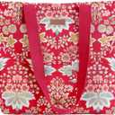 Maison d' Hermine Canvas Tote Bag for Women Cotton Canvas Reusable Shoulder Grocery Bags Handle Travel Easter Gifts (54 - Marquise - Red)