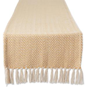 DII Woven Basic Tabletop Collection, Chevron Table Runner, 15x72, Honey Gold