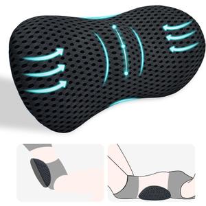 kasney Lumbar Support Pillow, Back Pillow for Low Back Pain Relief, Ergonomic Streamline Car Seat, Office Chair, Recliner and Bed (Black)