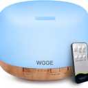 WGGE Essential Oil Diffuser, 500ml Premium Ultrasonic Vaporizer Aromatherapy Diffuser with 7 Color Changing, Timer, and Waterless Auto-Off with Remote Control.