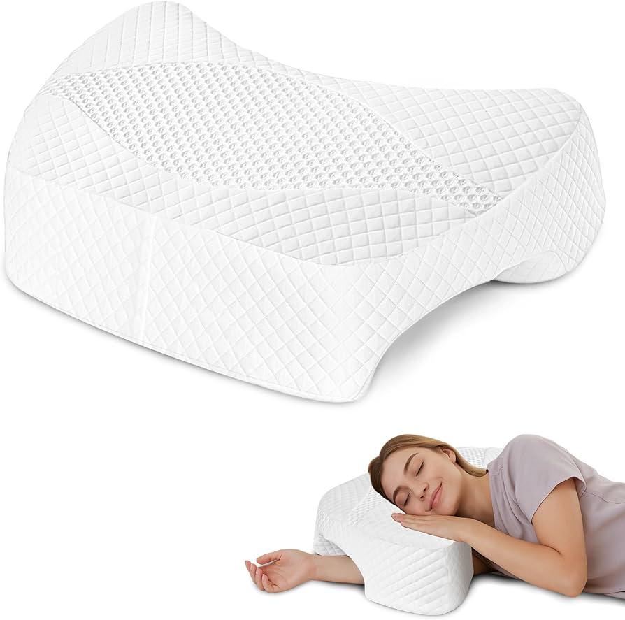 Side Sleeper Pillow with Arm Hole, Shoulder Relief System, Newly Upgrade Arm Pillow for Neck and Shoulder Pain, Premium Memory Foam, Suitable for Side, Back and Stomach Sleepers