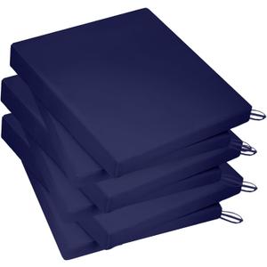 Outdoor Chair Cushions for Patio Furniture, 18.5X16X2” Patio Chair Cushions Set of 6, Waterproof Square Outdoor Seat Cushions with Non-Slip Bottom & Ties, Fade Resistant Chair Pads, Navy, 18.5x16x2 Inch | 6 Pack