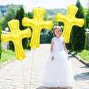 6 Pcs 34 Inch Cross Balloon Jumbo Baptism Large Memorial Balloons Communion Christening Religious Foil Party Balloon for Xmas Home Outdoor Decorations(Gold)