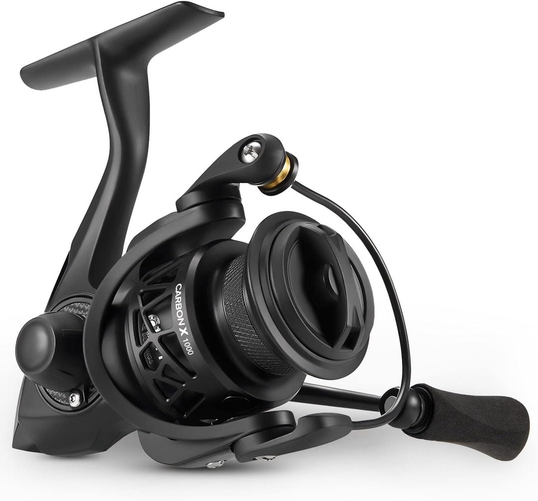 Piscifun Carbon X Spinning Reels, Light to 5.1oz, Carbon Frame and Rotor, 33LBs Max Drag, 10+1 Shielded BB, 5.2:1/6.2:1 High Speed Gear Ratio, Smooth Powerful Saltwater Freshwater Spinning Reel, 1000 Series Size