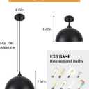 Black Pendant Light,11.8" Industrial Dome Pendant Lights Kitchen Island,Adjustable Farmhouse Hanging Lamp for Dining Room Bedroom Restaurant Bar Cafe,3 Pack