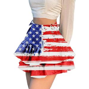 TSMNZMU Women's Goth Mini Skirts - Punk Grunge High Waist Emo Alt Mall Gothic Harajuku Lolita Skirts (Zzz-flag Skirt), Small 