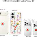 Unov Case for iPhone 17 Case Clear with Design Embossed Floral Pattern Soft TPU Bumper Slim Protective 6.3 Inch (Aesthetic Flower)