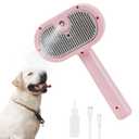 Cat Steam Brush-3 in 1 Pet Brush,Dog Shedding Tool Self Cleaning Pet Spray Depilation Comb with Release Button,Dog Steam Brushs,Cat Grooming Supplies for Long Short Haireds (Pink, Pink)