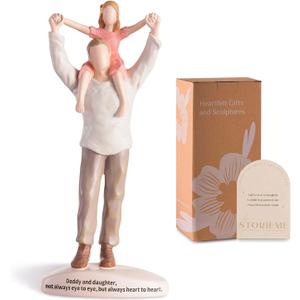 Storieme Dad Gifts from Daughter: Hand-Painted Father Daughter Figurines Sculpture for Father of The Bride Birthday Fathers Day Valentine