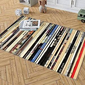 Area Rugs Classic Rock Vinyl Records Baby Rug for Crawling Kids Play Mat Room Decor Carpet Gift Game Floor Non-Slip Pad Yoga Mats Throw Rugs, 45 x 70 inch