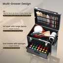 Rolling Makeup Case Salon Cart 5-In-1 Cosmetology Case on Wheels 3 Drawers