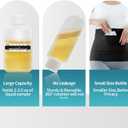 Urine Test Complete Kit - 3.3oz Translucent Empty Bottle, with Lining Pocket Belt,Temperature Strips, Urine Test Practice Kit at Home,Hospital (Large)