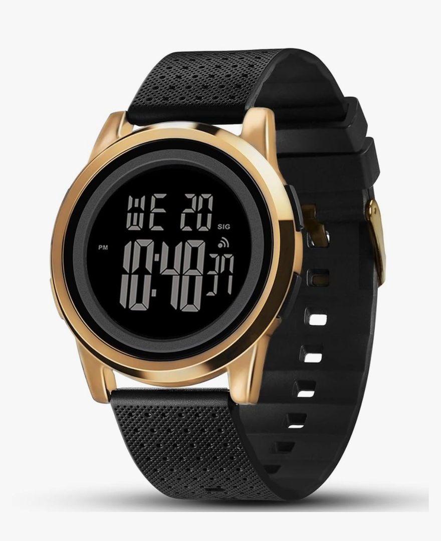 Mens Watch Ultra-Thin Digital Sports Watch Waterproof Stainless Steel Fashion Wrist Watch for Men Women