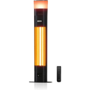 Outdoor Electric Patio Heater, 3-in-1 Heater with Audio Speaker & RGB Light, 1500W Infrared Tower Standing, 43-inch, IP65 Water & Snow Proof for Patio, Deck, Garage & Sunroom, Aluminum Unibody Design