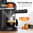 Coffee Machine, 3.5 Bar Espresso Cappuccino Machine with Milk Frother, 1-4 Cup Portable Coffee Maker for Latte, Cappuccino, 800W, Black