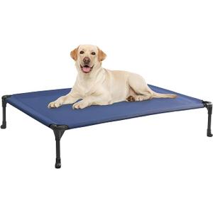 Veehoo Cooling Elevated Dog Bed, Portable Raised Pet Cot with Washable & Breathable Mesh, No-Slip Feet Durable Dog Cots Bed for Indoor & Outdoor Use, Large, CWC1803-L, Blue