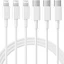 USB C to Lightning Cable 3Pack 6FT [MFi Certified] iPhone Fast Charger Cable USB-C Power Delivery Charging Cord for iPhone 14/13/12/11/XS/XR/X/8/iPad, White