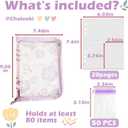Jewelry Storage Book Transparent Earring Bracelet Rings Necklace Pouch Organizer Zipper Bag with pockets (purple)