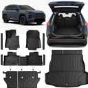 TPE Floor Mats Set for Toyota RAV4 PHEV 2026, All Weather TPE Custom Fit Floor Liners & Cargo Liner & Backrest Mats (Plug-in Hybrid), Car Floor Mats Accessorie, Black