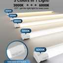 Sunco 6 Pack T8 LED Bulbs 4 Foot, LED Fluorescent Tube Replacement, 4ft LED Tube Light, Ballast Bypass, 18W, 2200 LM, Selectable CCT 3000K/3500K/4000K/5000K/6000K, Single Ended Power, Clear Lens UL.