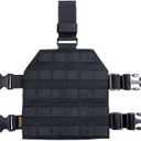EXCELLENT ELITE SPANKER Tactical MOLLE Drop Leg Platform Universal Drop Leg Panel with Adjustable Belt & Thigh Straps (Black)