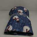 Invoibler Christmas Quilt Set King Size 3PC Snowman Snowflake Bedding Set Reversible Winter Blue Plaid Holiday Quilts Xmas Bedspread Coverlet (1 Quilt, 2 Pillow Shams)