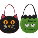 4 Pcs Halloween Candy Bags Bulk 7.9 Inches Trick or Treat Bags Reusable Felt Handbag Portable Ghost Gifts Handbag for Costume Party Favors Supplies
