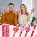 48 Pack Valentine's Day Heart Pencils Bulk and Valentine Exchange Card for Valentine Party Favor Office Rewards Gift Exchange Prizes Supplies