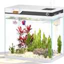 Vehipa Fish Tank, Smart Fish Aquarium Kit 7 Gallon with Auto Feeder, Humidifier, 4-in-1 Silent Pump, Adjustable Lighting & Temperature Display for Desktop, Office, Room