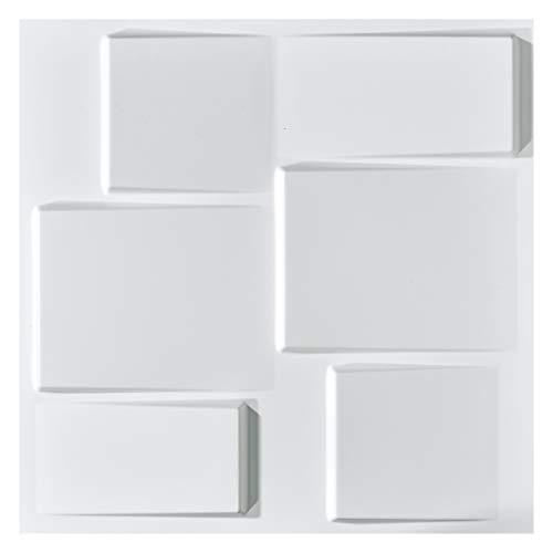 Art3d 19.7" x 19.7" (Pack of 12) Wall Panel Rectangle, White