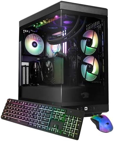 iBUYPOWER Y40 PRO Black Gaming PC Desktop Computer AMD Ryzen 9 7900X CPU, NVIDIA GeForce RTX 5070Ti 16GB GPU, 32GB DDR5 RGB 5200MHz RAM, 2TB NVMe SSD, Keyboard, Mouse