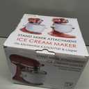 Ice Cream Maker Attachment for KitchenAid, Fits KitchenAid 4.5/5QT & 6QT Mixers, Frozen Ice Cream & Sorbet Gelato Maker, 2 Quart, White