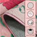 CRYPTOLITE Area Rug 8x10, Washable Large Rugs for Living Room, Non Slip 0.27" Low Pile Vintage Floral Large Carpet for Bedroom, Dining Room, Kids Playroom (Pink)