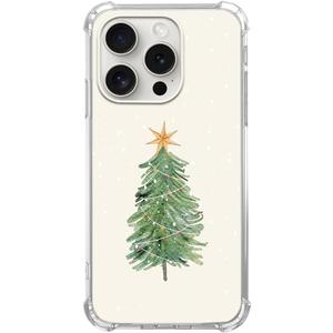 Watercolor Christmas Tree Phone Case Compatible with iPhone 16 Pro Max, Aesthetic Christmas Phone Case for iPhone 16 Pro Max, Cool TPU Shockproof Case Cover