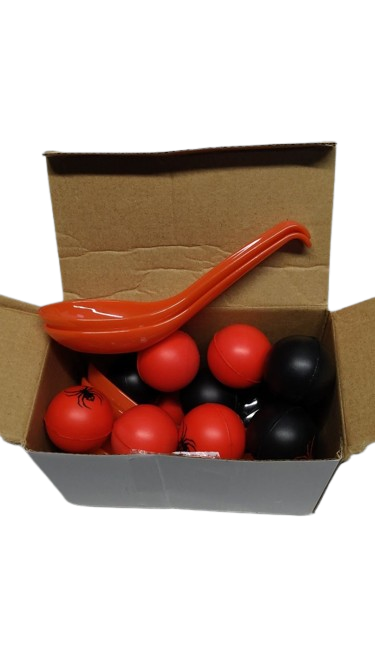 48 Pack Halloween Egg and Spoon Race Game Spoon Relay Race Toy Set Funny Game for Halloween Party Favors Supplies Indoor Outdoor Activities