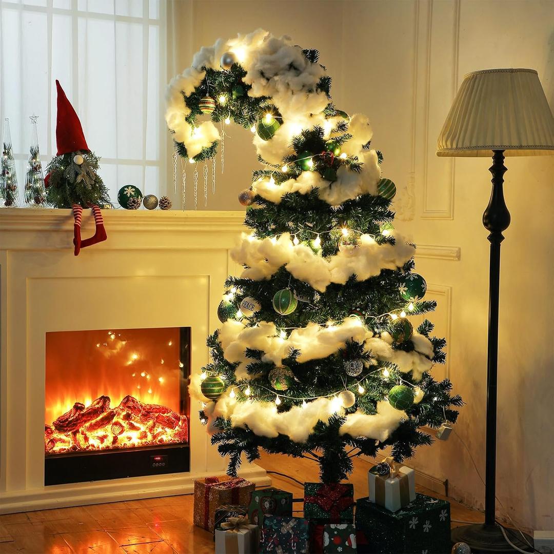 Daifunli Green 6 ft Crooked Top Christmas Tree