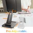 LISEN for iPad Stand Tablet Holder for Desk, Cool Home Office Desk Accessories for Men Women Kids Tablet Gifts, Office Home Essentials Gadgets Portable Monitor Stand for iPad a16 Accessories Switch (Black)